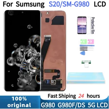 Eredeti AMOLED Samsung Galaxy S20 5G Lcd G998 G998F/DS Kijelző érintőképernyő Digitalizáló Közgyűlés Samsung S20 Javítás Alkatrész