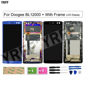 Eredeti Használt Keret LCD Kijelző Doogee BL12000 BL12000 Pro Touch Screen LCD Kijelző Érzékelő Digitalizáló 6.0