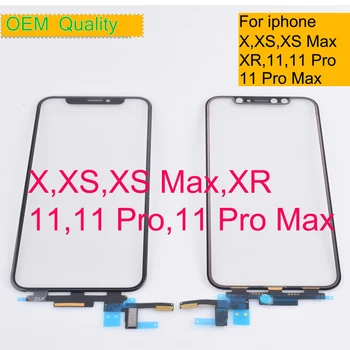 Eredeti Iphone 11 Pro Max X XR XS Max érintőképernyő Digitalizáló Panel Érzékelő Elöl, Üveg Lencse iphone X LCD Üveg