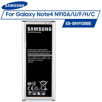 Eredeti Samsung Akkumulátor EB-BN910BBE BN910BBU Samsung GALAXY MEGJEGYZÉS4 akkumulátor N910a N910u N910F N910H N910V N910C 3220mAh
