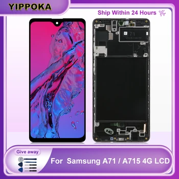 Eredeti Samsung Galaxy A71 LCD SM-A715F/DSN SM-A715F/DS Kijelző érintőképernyő Digitalizáló Cserélje ki A Samsung A715 Kijelző
