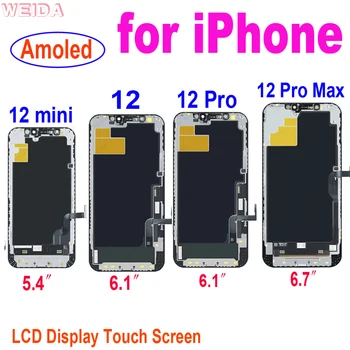 Eredeti Super AMOLED iPhone 12 iPhone 12 Pro iPhone 12 Mini iPhone 12 Pro Max LCD Kijelző érintőképernyő Digitalizáló Közgyűlés