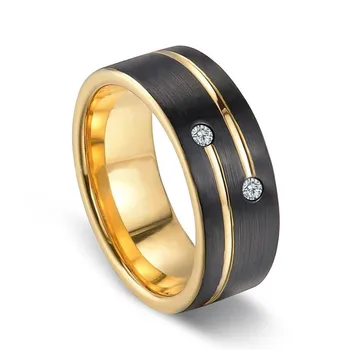 Esküvői Eljegyzési gyűrű Gyűrű Női Férfi Divat Luxus Minimalizmus Arany Rozsdamentes Acél, Cirkon Trendi Ékszerek, Kiegészítők