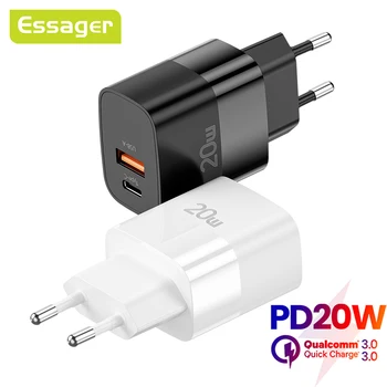 Essager USB C Típusú Töltő PD 20W Quick Charge 3.0 iphone 13 12 11 Xiaomi Huawei Samsung Szuper Mobiltelefonok Gyors Töltő