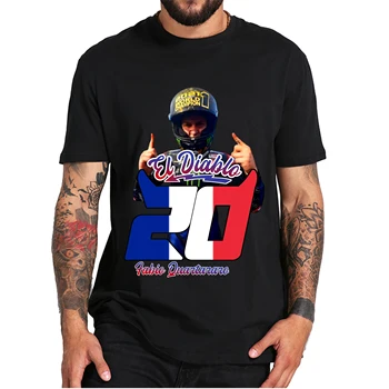 Fabio Quartararo El Diablo Póló Francia Grand Prix Motoros Racing Klasszikus Póló 100% Pamut Sport Homme Camiseta