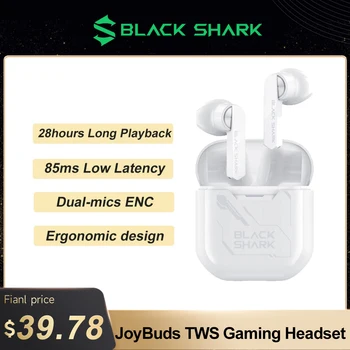 Fekete Cápa JoyBuds TWS Gaming Headset Bluetooth 5.2 85ms késleltetésű 28h Lejátszás Gaming Fejhallgató Fekete Cápa 4 4s