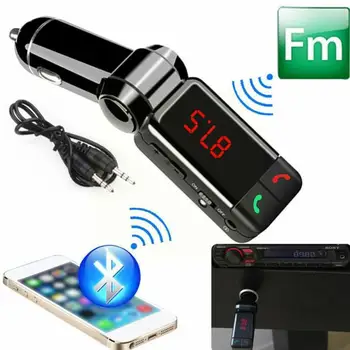 FM Adó Bluetooth Autós Kihangosító Készlet Lejátszó Kijelző, Usb-Mp3 Kettős Aux Töltő Hordozható Led Modula