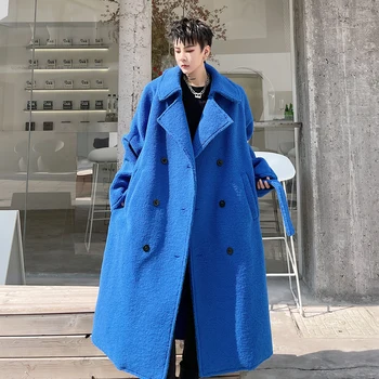 Férfi Dupla Soros Közép -, Illetve Hosszú Térd Kabát Téli Kabát Új koreai Divat Ifjúsági Nagy Plüss Megvastagodott Bő Kabát