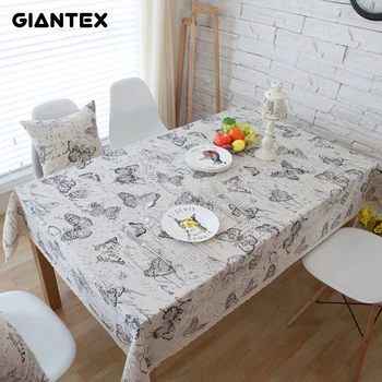 GIANTEX Díszítő terítő Vászon Abrosz Téglalap alakú Asztalterítő Étkező Asztal Fedezze Obrus Tafelkleed mantel mesa nappe