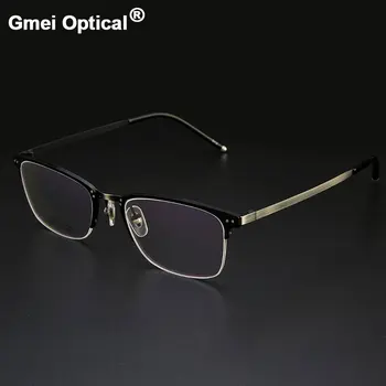 Gmei Optikai Titán Ötvözet Fél Felni Presciption Szemüveg Keretek Férfi & Nő Rövidlátás Szemüveg Távollátás Szemüveg LF2027