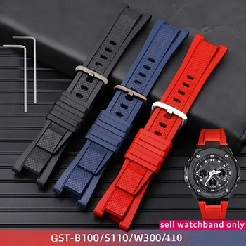 Gumi Watchband a Casio G SHOCK GST Sorozat GST-210/W300/400G/B100 Vízálló Szilikon Karszalag Férfiak Pántok Tartozékok 26*14