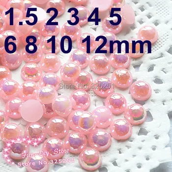gyanta kör AB világos rózsaszín gyöngy, lapos vissza fele gyöngy 1.5-12mm 10000-200pcs/sok