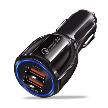 Gyors Töltés 3.0 Autós Töltő szivargyújtó Aljzat Adapter QC 3.0 Dual USB Port gyorstöltés Autó Tartozékok Telefon, DVR MP3
