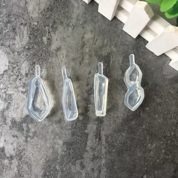 Gyémánt DIY kézzel készített Fülbevaló Medál Epoxi átlátszó szilikon forma / 3D Szilikon Öntőforma