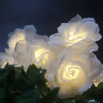 Gyönyörű Selyem Rózsa LED String Fény 3M 20led,AA Elem, Virágos Ünnepi Világítás,Esküvő, Party, Virág Dekoráció/Valentie Napi Ajándék