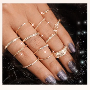 Gyűrűk Női Ruha Helyreállítása Ősi Módon Meghatározott Auger-Bling Egész Eladó 12 Db Luxus Divat KN(Eredete