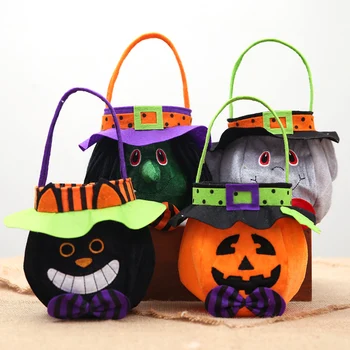 Halloween Candy Kerek Táskák Gyerekeknek Gyermek Rajzfilm Kreatív Cookie Ajándék Kosár Home Party Kellékek