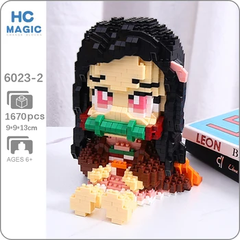 HC 6023-2 Anime Démon Vadász Kamado Nezuko Szellem, Szörny Modell DIY Mini Gyémánt Blokk Tégla Épület Játék a Gyermekek számára, nincs Doboz