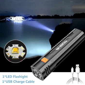 Hordozható Lámpa USB Újratölthető LED-es Zseblámpa Zsebében Vaku Vízálló a Kimeneti Teljesítmény Bank önvédelem Halászati Kemping