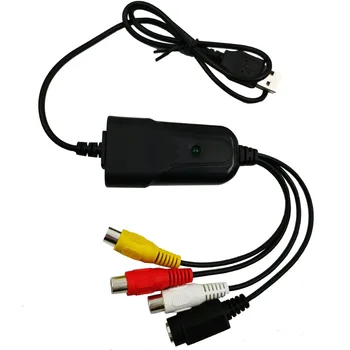 Hordozható USB 2.0 AV/RCA Kompozit vagy S-video-Audio-Video Capture Card Adapter VHS-DVD -