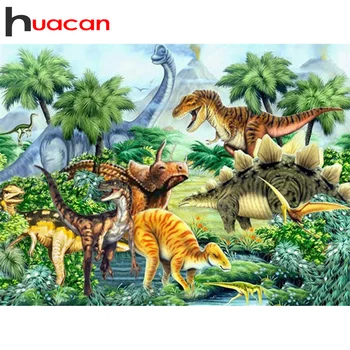 Huacan Teljes Gyémánt Hímzés Dinoszaurusz, Gyémánt-Mozaik Festmény Állatok Kézműves Strasszos Képek Otthoni Dekoráció