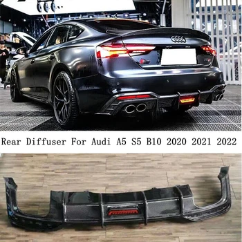 Igazi Szénszálas Hátsó Diffúzor Ajak Spoiler Audi A5 S5 B10 2020 2021 2022 Magas Minőségű Lökhárító Spoiler Auto Tartozékok