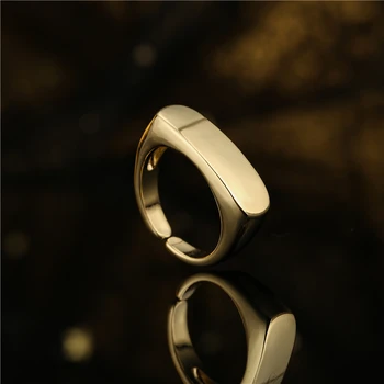Ingyenes Méret Divat Arany Színű, Réz Gyűrűvel Állítható Magas Minőségű Fényezés Geometriai Nők, Buli, Születésnapi Ajándék Gyűrű