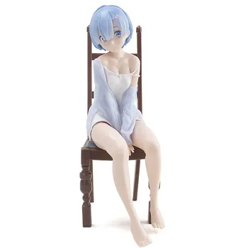 Japán Anime 15cm Rem Re:Élet Egy Más Világ, Nulla aranyos lány Pizsama Ábra Rem Szék PVC Gyűjtemény Modell Játékok