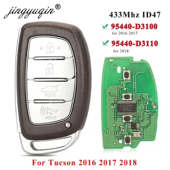 jingyuqin 95440-D3100 / 95440-D3110 4 Gombot Kulcsnélküli a 2016 2017 2018-as Hyundai Tucson Okos Autó Kulcs TQ8-FOB-4F07 TQ8-FOB-4F11
