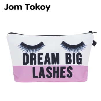 Jom Tokoy kozmetikai szervező táska álom, nagy szempillák Nyomtatás Kozmetikai Táska Divat Női Márka smink táska