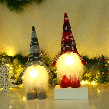 Karácsonyi dekoráció LED villogó arctalan törpe Karácsony otthon dekoráció Navidad Kerst Natal 2022 újévi ajándék