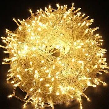 Karácsonyi Koszorú LED Tündér String Fények 10M 20M 50M 100M Karácsonyi Kültéri Dekoratív Ünnepi Fény a Kert Utca Esküvő Party