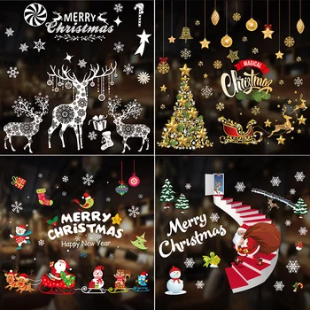 Karácsonyi üveg matrica elektrosztatikus matricák Karácsonyi ablak matrica bevásárlóközpont Karácsonyi hangulatot dekoráció