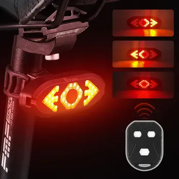 Kerékpár Lámpa irányjelző Távirányító Bicikli irányjelző lámpa LED-es Hátsó Lámpa USB Újratölthető Kerékpáros Lámpa A Horn