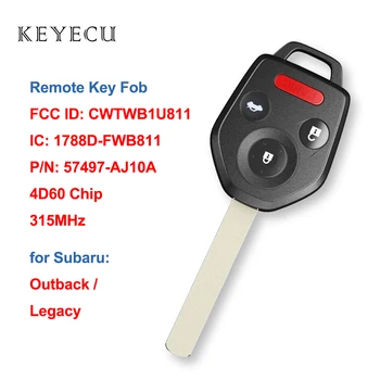 Keyecu Távirányító Autó, kulcstartó, 4 Gomb 315MHz a 4D60 Chip Subaru Legacy Outback 2011 2012 2013 2014 CWTWB1U811