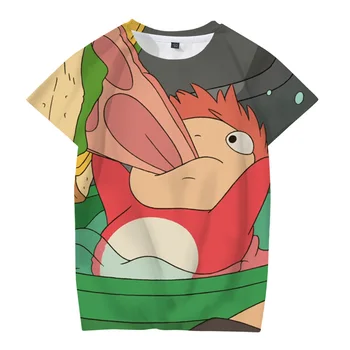 Király Magas QualityT Ing Ponyo on the Cliff T-shirt Fiúk/lányok Aranyos Gyerekek Kényelmes Gyerekek Tshirt Anime Gyerekek Pólók 3D lsz