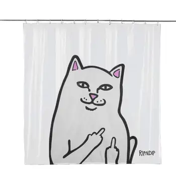 Kreatív rajzfilm macska egyszerű art kutya fürdő, zuhanyzó függöny szélálló fürdőszoba elrendezés otthon dekoráció