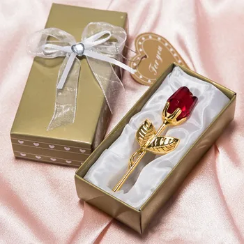Kreatív Valentin Napi Ajándék Kristály Üveg Rose Mesterséges Virág Ezüst Arany Rúd Rózsa Virág a Barátnőm Esküvői Party Ajándékok