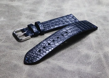 Krokodil bőr, Kék watchband valódi bőr karkötő Karkötő 18mm 19mm 20mm 21mm22mm Vékony szakasz Puha watchband óraszíj