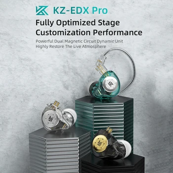 KZ-EDX Pro Fül HIFI Bass Fülhallgató Mágneses Dinamikus Egység Vezetékes Fejhallgató Sztereó Sport zajszűrő Fülhallgató Fülbe