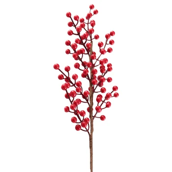 Kézzel Készített Virágok Holly Gyümölcs Long Branch Jó Minőségű Műanyag Diy Haza Scrapbooking Dekoráció Fotó Kellékek Berry Szára