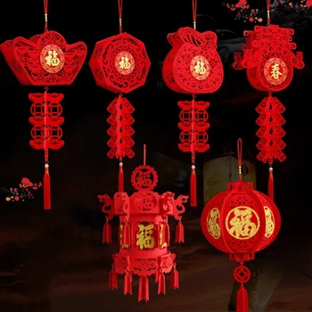 Kínai Vörös Lámpás Tavaszi Fesztivál Új Évet Hagyományos Piros Áldás Lógó Medál Lámpás Esküvő Dekoráció