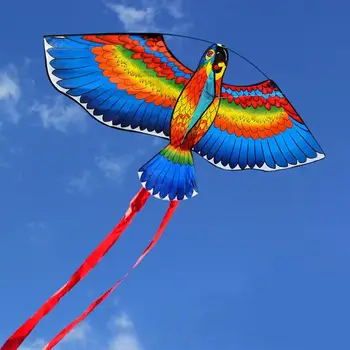 Kültéri Papagáj Sárkányok Repülő Játék Gyerekeknek Ajándékokat 110cm Lapos Papagáj Papírsárkány Sort, Majd Műanyag Fogantyú Repülő Madár Sárkányok Kültéri Játék