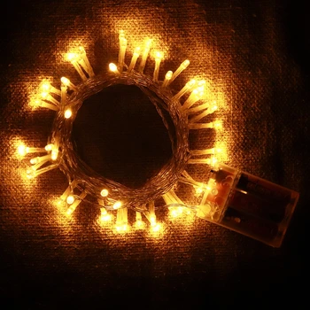 Led-Es Akkumulátor Doboz String Fények Karácsony Hálószoba Esküvői Dekoráció Lámpások Villogó Lámpák Kültéri Vízálló Tündérfény