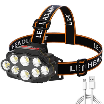 LED Fényszóró Gyakorlati Fényszóró USB Tölthető Zseblámpa Vízálló Éjszakai Fény a Sürgősségi Halászati eszközök
