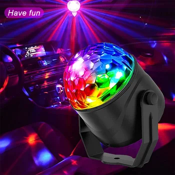 LED Kis Disco Magic Ball Színpadi Fény, Fél Fény Színes kristálygömböt Forgó Fény DJ Disco Fény Villogó Lámpa Projektor