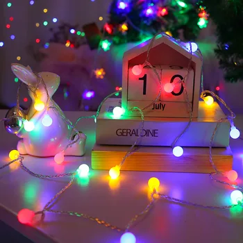 LED String Fények Kerek Labdákat, Karácsonyi Tündér, Fények, Ünnep Girland Garland Lámpa lakodalom Haza Fény Dekoráció