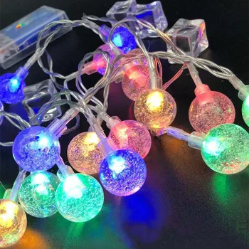 Led String Fények Tündér Gypsophila Buborék Labdát Lámpa Ünnepi Világítás Garland Akkumulátor USB-Beltéri Karácsonyra Esküvői Dekoráció