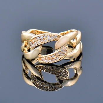 LEEKER Trendi Geometria Gyűrű Cirkónia a Nők Esküvői kiegészítők, Divat, Ékszer, Arany, Ezüst Színű kiegészítők 116 LK6