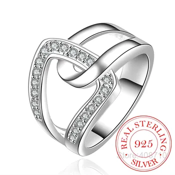 Legújabb Friss Kereszt Gyűrű a Nők 925 Sterling Ezüst Esküvő, Trendi Ékszerek, Káprázatos CZ Kő Nagy Modern Gyűrűk Anillos